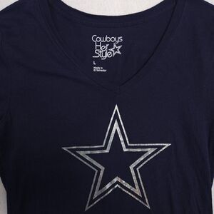 Dallas Cowboys 21 Elliott Her Style Football T Shirt Womens Size Large L Blue